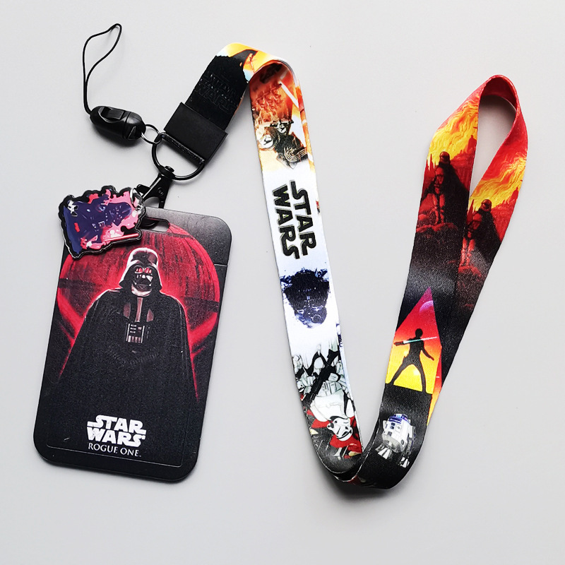 Cool Cartoon Star Darth Vader Wars Card Case Cover Promotional Gifts Student Bus ID Name Badge Card Holder Custom Lanyards Image 3