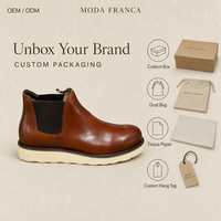 Bottes Chelsea en cuir véritable pour hommes, à enfiler, avec panneau élastique, semelle en EVA et crêpe, confortables pour l'hiver, respirantes, chaussures habillées décontractées et élégantes