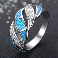 Bague en tungstène incrustée d'opale, bijoux transfrontaliers européens et américains, mode simple, forme géométrique, électroplaqué, pour femmes