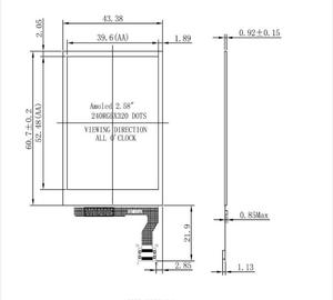 Écran AMOLED de 2,58 pouces, 240RGBX320 points, interface MPU, écran OLED flexible, module LCM - Product Image 2