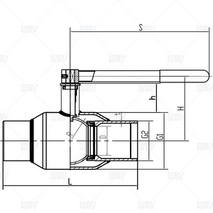 Vanne à boisseau sphérique à usages multiples entièrement soudée <span class=keywords><strong>KIS</strong></span> Q61HF-20K CF8 avec peinture anticorrosion et poignée mobile - Product Image 2