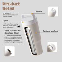 Portavasos para Auto Everich, Compatible con Vasos Térmicos de Acero Inoxidable de 20 oz, con Tapa con Infusor de Hielo para Bebidas Calientes en el Auto