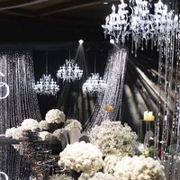 Guirlandes de plafond perlées à sequins, décorations scintillantes en cristal argenté pour mariages, cérémonies, décors de scène et événements