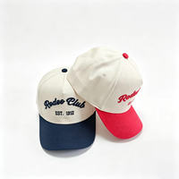 Casquettes de baseball sportives bicolores en coton à 5 panneaux avec visière incurvée, brodées sur mesure OEM, pour la course en extérieur, style « Dad Hat », vente en gros