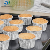 Plateau en feuille d'étain de 75ml Boîte ronde en feuille d'étain jetable Bol de cuisson ménager Récipient en feuille d'aluminium pour barbecue