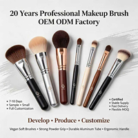 Proveedor de Brochas de Maquillaje OEM ODM, Brochas de Maquillaje Profesionales de Fibra Vegana Suave, Logotipo Personalizado, Marca Privada, Set de Brochas para Belleza