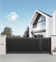 Portail coulissant automatique moderne en aluminium thermolaqué 3x2m pour entrée de villa et jardin