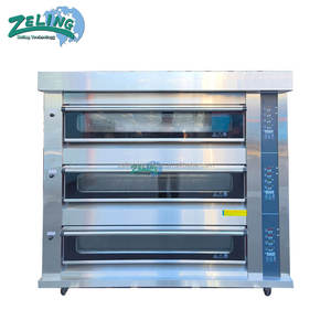 Four à pizza et à pain industriel à double alimentation (électrique et gaz) avec 2 niveaux et 4 plateaux, équipé d'un contrôleur numérique - Product Image 2