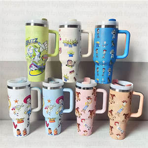 Bouteille d'eau isotherme en acier inoxydable de 40 oz avec couvercle et paille, motif dessin animé, vente en gros d'usine, conception personnalisée - Product Image 6