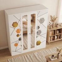 Armoire en acier de haute qualité à 4 portes, armoire en acier blanche à portes coulissantes pour chambres, bureaux, salons