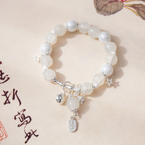 Pulsera de Cuentas de Cristal Natural Estilo Chino al por Mayor, Pulsera de la Suerte con Amuleto de Campana de Bambú para Mujer, Regalo, Suministro a Granel - Product Image 4