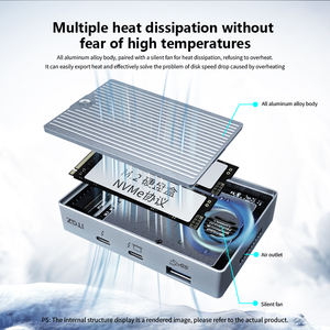 ITGZ çift Bay M.<span class=keywords><strong>2</strong></span> NVME protokol tipi C 40Gbps Thunderbolt <span class=keywords><strong>3</strong></span> alüminyum SSD katı hal muhafaza USB adaptörü sabit Disk kutu - Product Image 4