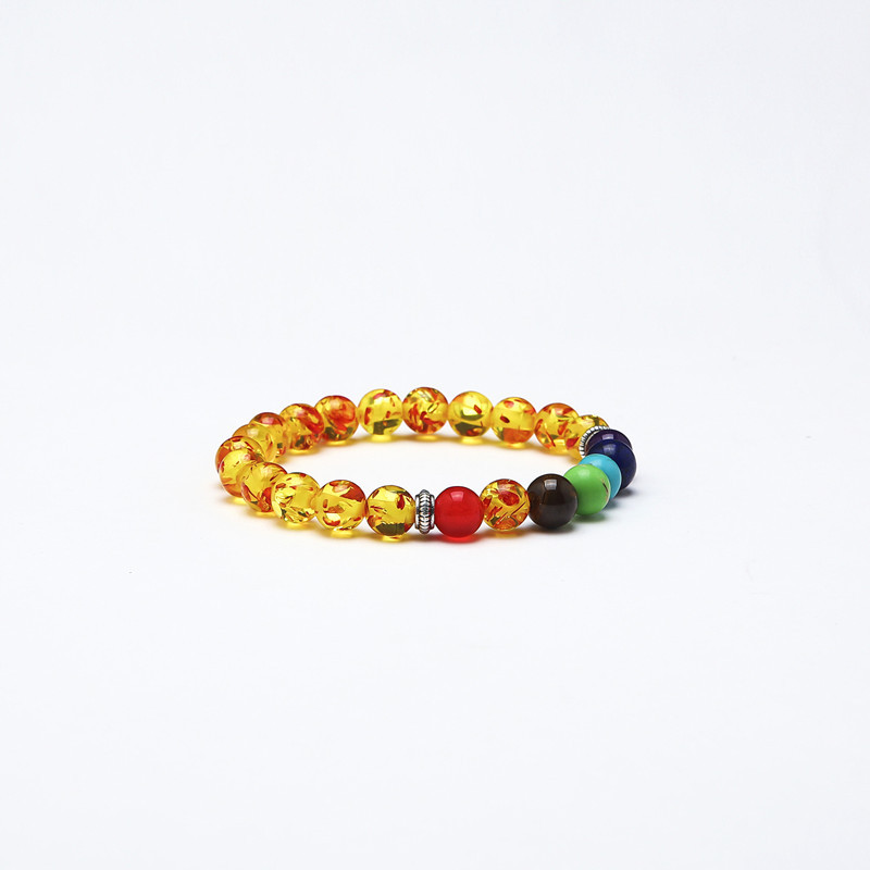 8mm resin amber 7-color stone