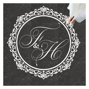Pegatina Personalizada con Monograma para Corona de Boda, Iniciales, Letras, Monograma de Novios, Adhesivo Brillante Removible para Pared - Product Image 2