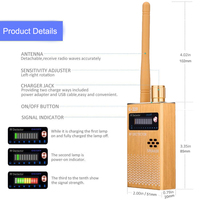 Traqueur de signal sans fil Détecteur de bogues téléphoniques Scanner de dispositif RF à gamme complète G319