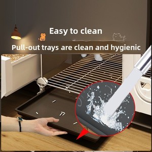 Litière pour chat tout-en-un en tissu, design compact et peu encombrant avec poulies, pour usage domestique, armoire pour chat <span class=keywords><strong>de</strong></span> style villa d'intérieur - Product Image 4