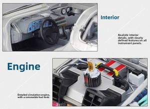 Modè<span class=keywords><strong>le</strong></span> de <span class=keywords><strong>voiture</strong></span> DeLorean en alliage moulé sous pression à l'échelle 1:24, inspiré de <span class=keywords><strong>la</strong></span> série À l'avenir, avec portes ouvrantes, contrô<span class=keywords><strong>le</strong></span> de <span class=keywords><strong>la</strong></span> force, dans un coffret cadeau coloré - Product Image 6