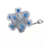 Jouet anti-stress à 12 faces, bouton en plastique coloré, clavier à axe, clicker fidget, porte-clés pendentif, décompression souple