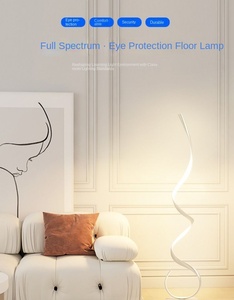 Mesa de té de lujo Estudio Marrón Wabi Sabi Madera Piso de Vidrio colorido Detrás del sofá Lámpara de pie LED - Product Image 6