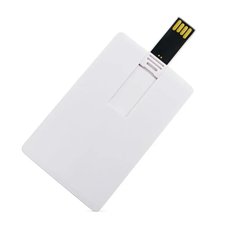 Plastic Blank Business Card Usb Stick 2GB 4GB 8GB 16GB 32GB Credit Card Usb Flash drive White with Free Logo