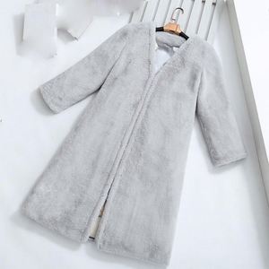 Phụ Nữ Của Thời Trang <span class=keywords><strong>Witer</strong></span> Vòng Cổ Dài Giả Lông Thú Áo Khoác - Product Image 2