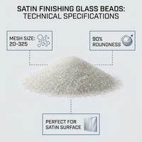 Billes de verre micro-sphériques certifiées CE et approuvées ISO9001 pour le sablage de surface, granulométrie 70-140 mesh
