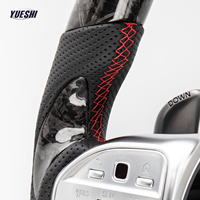 Volant sport en cuir perforé en fibre de carbone de haute qualité pour Mercedes-Benz C E S GLC GLE GLS Plug & Play personnalisé