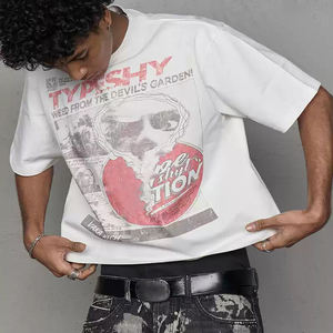 เสื้อยืดทรงบ็อกซี่โอเวอร์ไซส์ ผ้าคอตตอน 100% น้ำหนัก 250 กรัม แบบถัก คอโอ ไม่มีลาย ผลิตตามสั่ง - Product Image 2