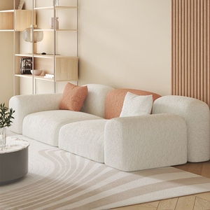 Juego de Sofás de Diseño Moderno y Creativo, Sofá de Tela de Lujo Ligero para Hotel, Muebles de Sala de Estar, Sofá Pequeño Cómodo de Terciopelo Coch - Product Image 4