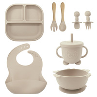 2025 nouveauté tendance bébé alimentation cadeau ensemble étanche Silicone allaitement bavoir assiette bol en céramique enfant en bas âge idées