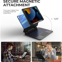 Nouvel étui clavier mécanique magnétique pour tablette iPad 9e génération avec pavé tactile multipoint USB Type-C, rétroéclairage RVB et support pour stylet