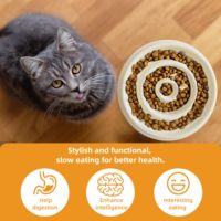 Bol de nourriture lente en céramique pour animaux de compagnie Écologique Anti-étouffement Chat Chien Assiette à dîner Protection de la colonne cervicale Bols Assiette de nourriture