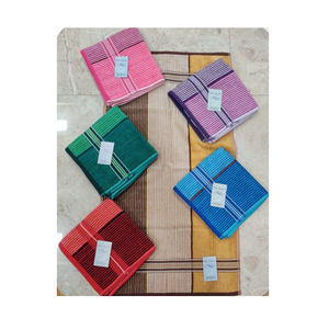 Toallas de Rizo a Rayas Versátiles Hechas con 100% Algodón e Hilo Reciclado para Baño, Gimnasio o Viajes - Product Image 5