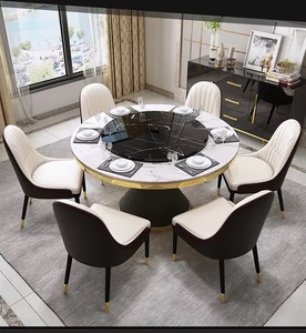 Luxury Round <strong>Dining</strong> <strong>Table</strong> with Turntable for Home <strong>Small</strong> Apartment Nordic <strong>Dining</strong> <strong>Table</strong> Combination - Product Image 3