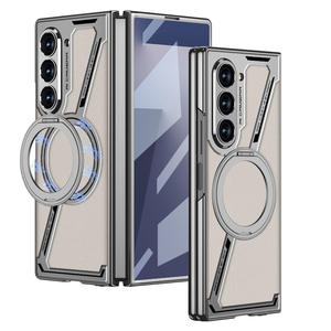 Aleación de aluminio Cuero Protección de metal Película templada Claro Protección <span class=keywords><strong>completa</strong></span> Funda de teléfono para Samsung Z Fold 7 5 4 3 - Product Image 5