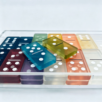 Individuell Bedrucktes Domino-Set mit Etui Dünne Reise-Dominosteine Transparentes Acryl-Domino für Tischspiele & Geschenke