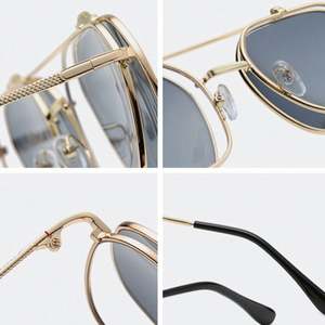 Gafas de Sol Redondas Irregulares Retro de Moda al por Mayor para Hombre, Gafas de Sol con Lentes Abatibles de Metal Punk para Mujer - Product Image 6