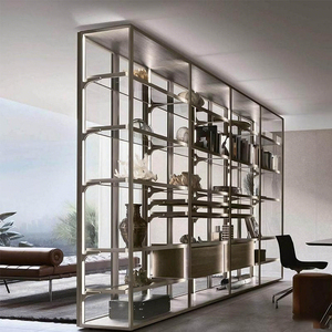Armoire coulissante autoportante en aluminium avec placage en verre, design moderne italien européen, facile à assembler - Product Image 3