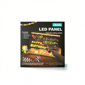 Tablette d'écriture colorée Likeide LED Panel 20x20cm avec interface USB et support - Product Image 1