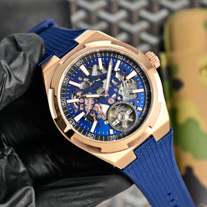 Blue Fluorine Rubber Strap Mens Wristwatch Rose Gold Case Sapphire Crystal Dial Automatic Mechanical Tourbillon High Quality - Product Image 1