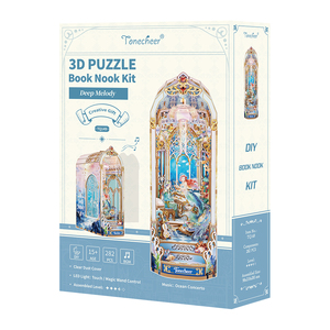 Kit de Rompecabezas Musical LED 3D de Madera con Rotación Mecánica para Adultos, para Crear un Rincón de Lectura con Melodía Profunda, Educativo y DIY - Product Image 5
