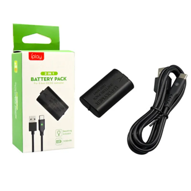 1400mAh 2 in 1 For Xbox Series S X Controller Rechargeable Battery Pack Charger With Type-C Charging Cable For Xbox One Battery