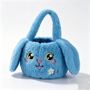 Customized Blue plush bunny <b>purse</b>,Animal plush tote bag,bunny plush bag, Bunny plush bag,Rabbit plush handbag - Product Image 3