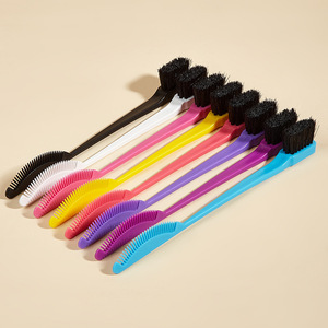 Cepillo de doble punta para peluquería, herramienta de peinado con cerdas para la línea del cabello, para peinar en casa y arreglar las cejas - Product Image 2