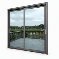 Porte coulissante de balcon en verre trempé en alliage titane-magnésium robuste, avec moustiquaire et cloison, design moderne, insonorisée