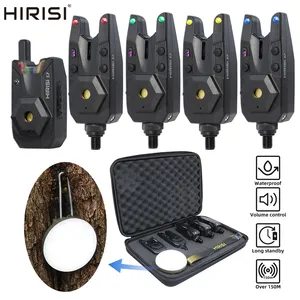 <span class=keywords><strong>Set</strong></span> di Avvisatori Acustici Wireless Hirisi per Carpfishing con Luce da Campeggio, Indicatore di Abboccata Impermeabile S7-4D e Accessori da Pesca - Product Image 2