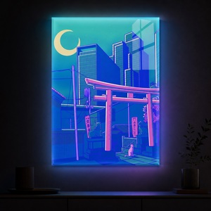 Arte Murale Cyberpunk Giapponese, Stile Neon Retrò Futuristico, Stampa Illuminata in Stile Anime <span class=keywords><strong>per</strong></span> Sala Giochi, <span class=keywords><strong>Camera</strong></span> <span class=keywords><strong>da</strong></span> <span class=keywords><strong>Letto</strong></span>, Caffè, Hotel - Product Image 3