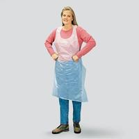 Tablier écologique jetable en plastique à quantité minimale de commande, largement utilisé, blouse en PE sans manche, maquillage, tablier de Salon de beauté