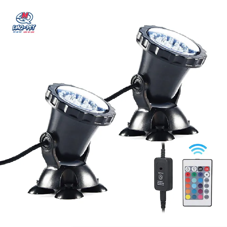 Faretto per acquario telecomando RGB Spotlight LED Fish Tank Spot Light per acquario Garden Pond Pool Tank