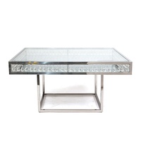 Fournisseur de décoration de mariage Cadre métallique doré en acier inoxydable Table à gâteau ronde de mariage de luxe pour la décoration de fête